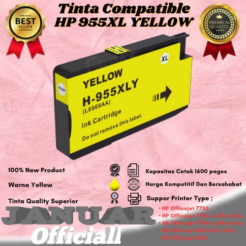Tinta Catridge Compatible HP 955XL 955XL Yellow ( kuning ) For HP OfficeJet Pro 8210, 8216/8218, 774