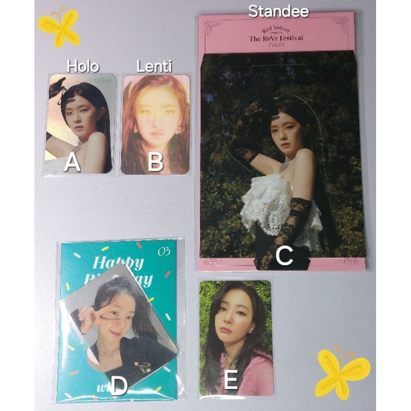RED VELVET OFFICIAL PHOTOCARD IRENE THE REVE FESTIVAL FINALE LENTI HOLO STANDEE IRENE BDAY SEULGI FM