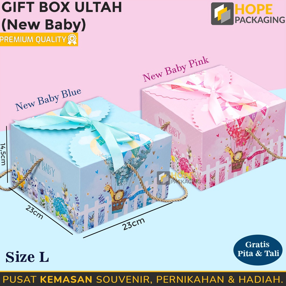 

COD Gift Box Baby GirlBaby Boy Pita Tali Kotak Hampers Dus Souvenir Ulang Tahun