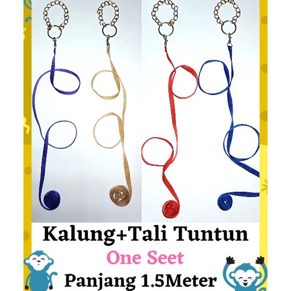 KI3 Kalung  tali tuntun hewan monyet satu set
