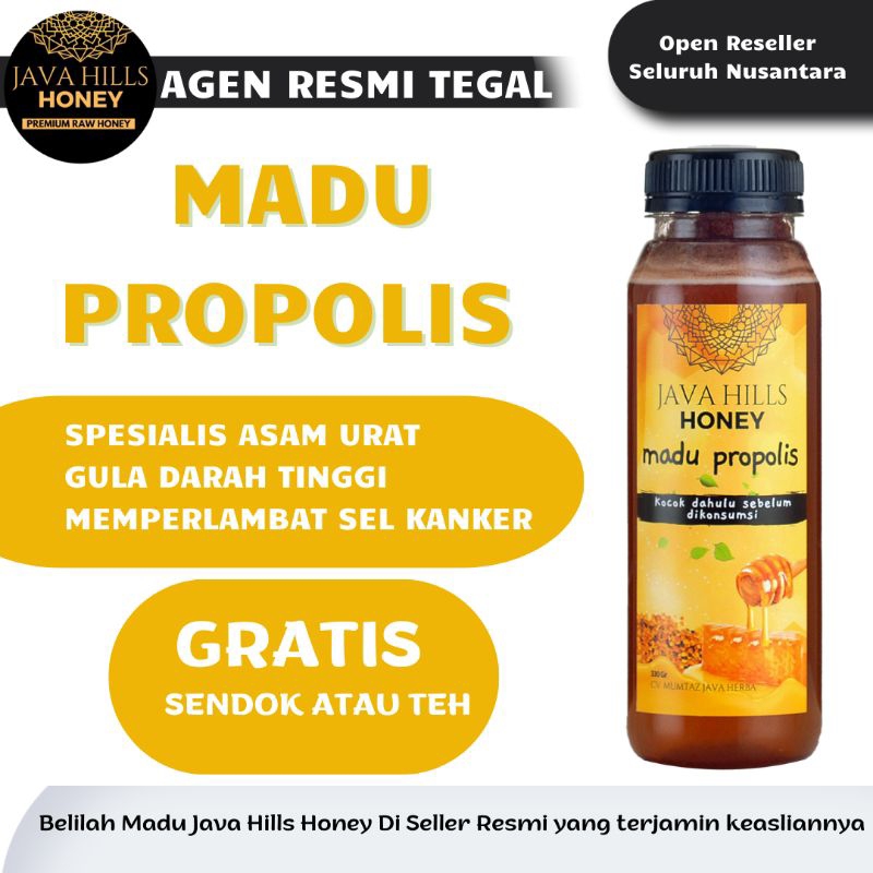 

Javahills Madu Herbal Propolis 100% Asli Original Murni Java Hills Honey Premium Asam Urat Kolesterol Diabetes Darah Tinggi Sel Kanker Nyeri Sendi Luka 320gr