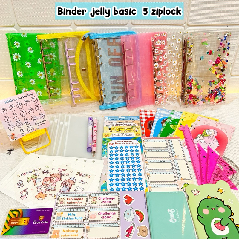 

(5 Ziplock-jelly) Paket Binder menabung basic jelly ADA BONUSAN