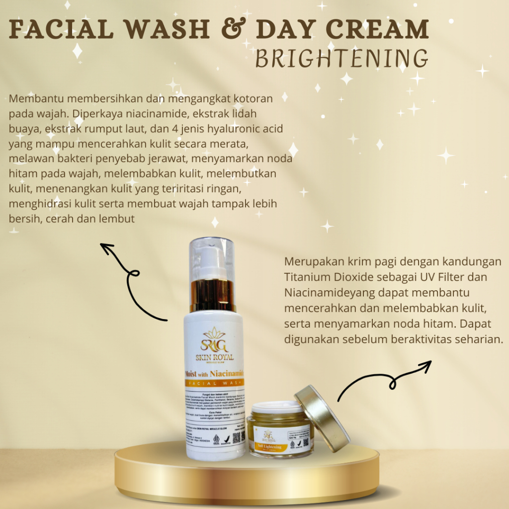 [Best Seller] Facial Wash (Moist With Niacinamide Facial Wash) & Day Cream Soft Lightening Daily Cre