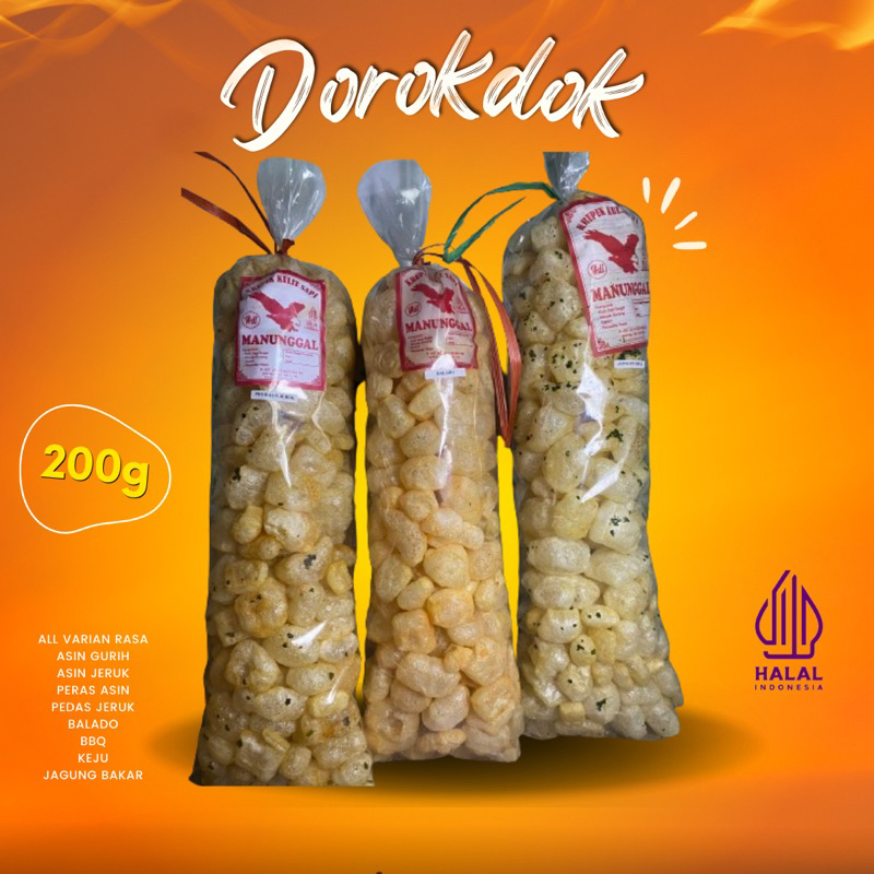 

krupuk rambak kulit sapi varian 200g Dorokdok rambak kulit sapi /krupuk varian rasa renyah dan murah