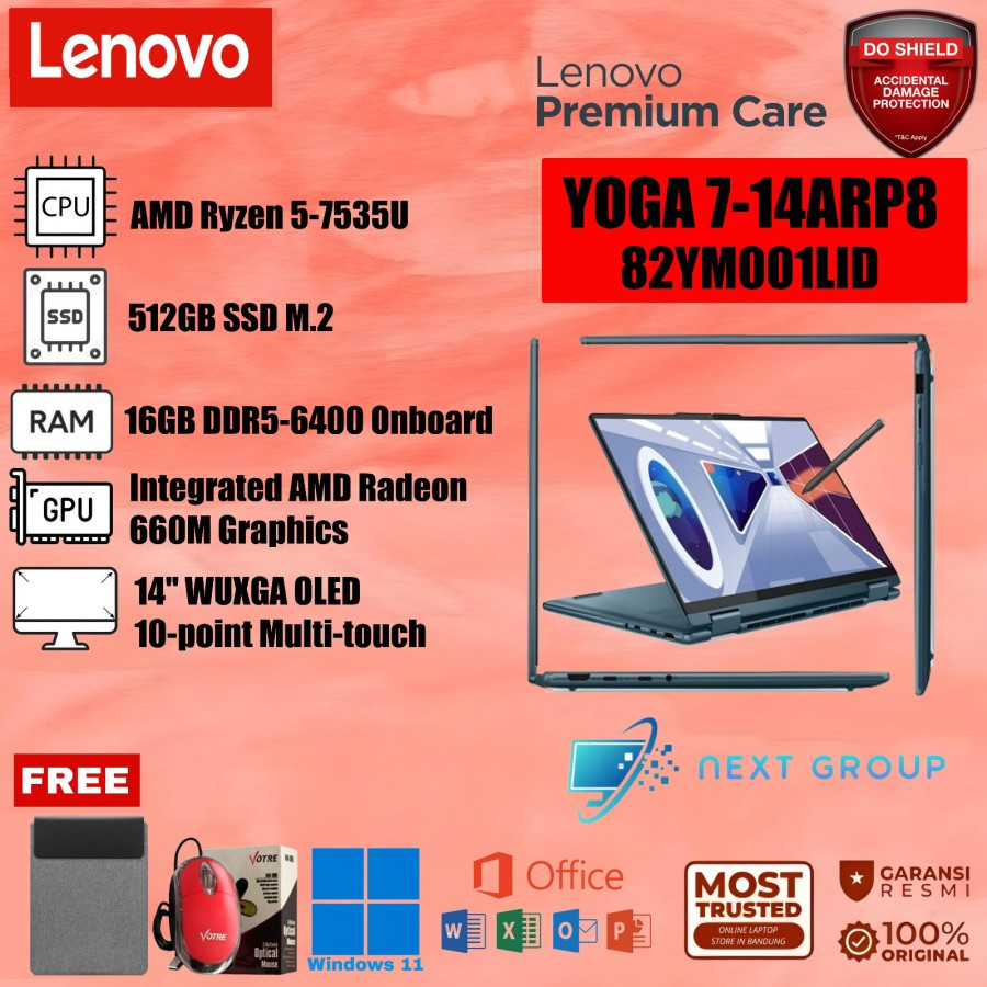 Lenovo Yoga 7 1LID Ryzen 5 7535U 16GB 512GB SSD PEN + Touch OHS ORI