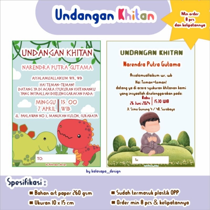 Undangan Khitan/Undangan Syukuran Khitan/Undangan Khitanan