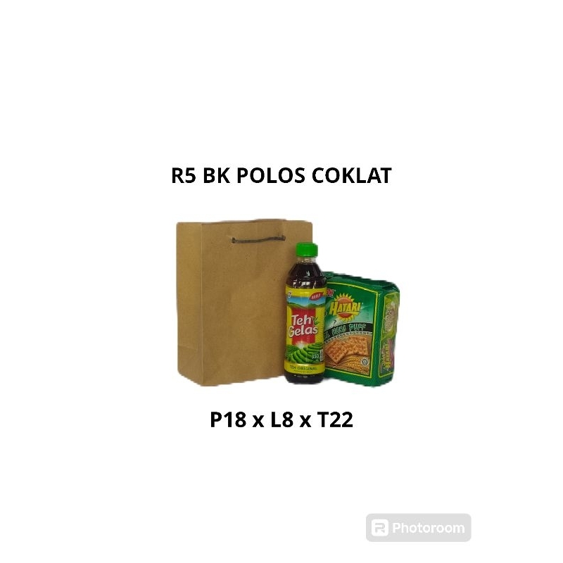 

Paper bag R5 BK Polos Coklat Uk 18x8x22 Tas Kado Tas Hajatan Asul Asul Tas Kertas