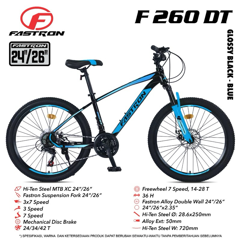 SEPEDA GUNUNG MTB 24 26 INCH FASTRON F 260 DT BY PACIFIC