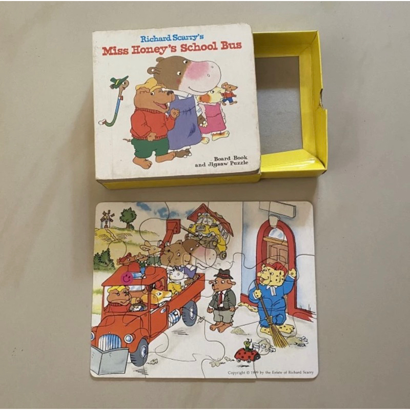 Richard Scarry Board Book Puzzle Miss Honey’s School Bus