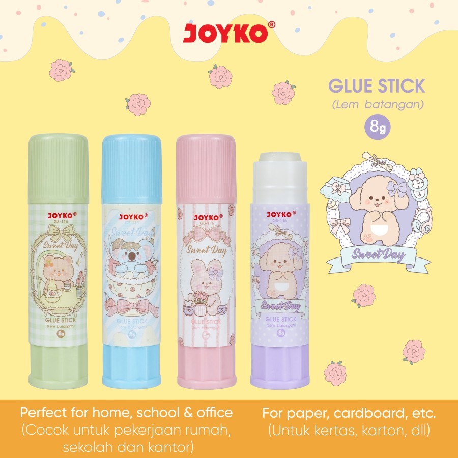 

Glue Stick GS-116 Joyko Lem Batang 8gr Sweet Day
