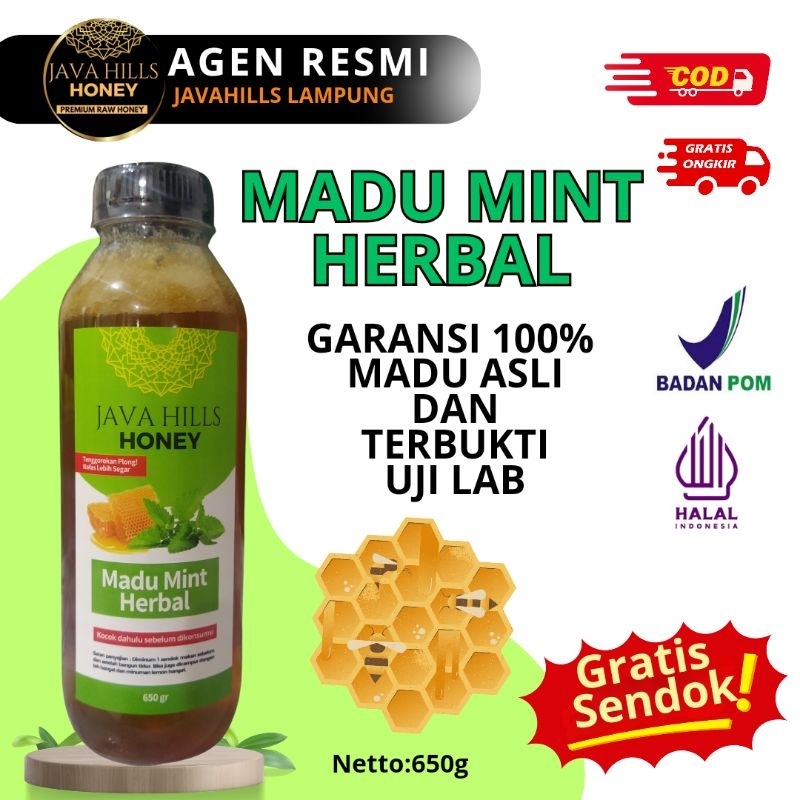 

Madu Mint Herbal 650g/batuk/pilek/sakit tenggorokan