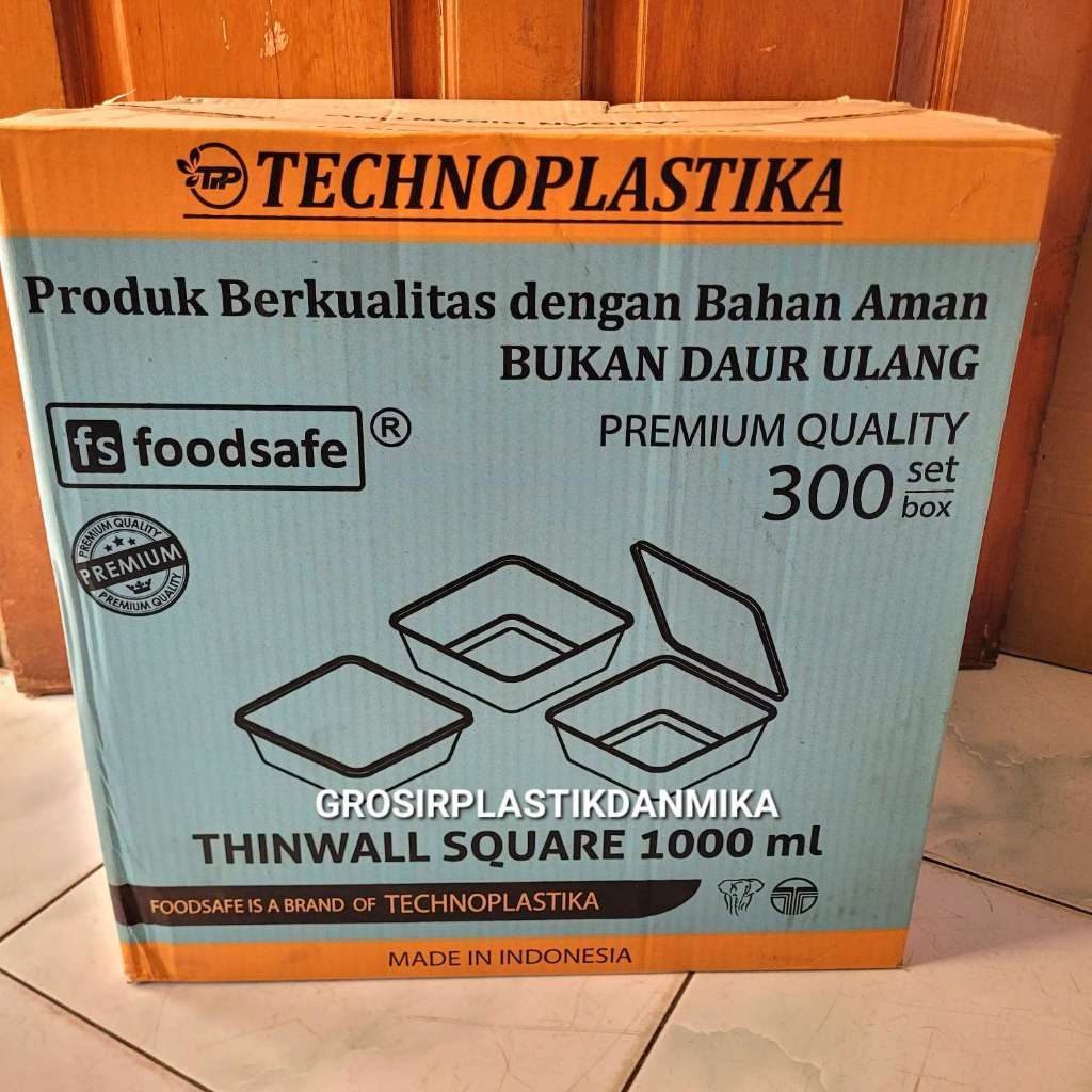 [ GRAB / CARGO ] THINWALL KOTAK 1000 ML / THINWALL SQUARE FOODSAFE 1000 ML ISI 150 SET