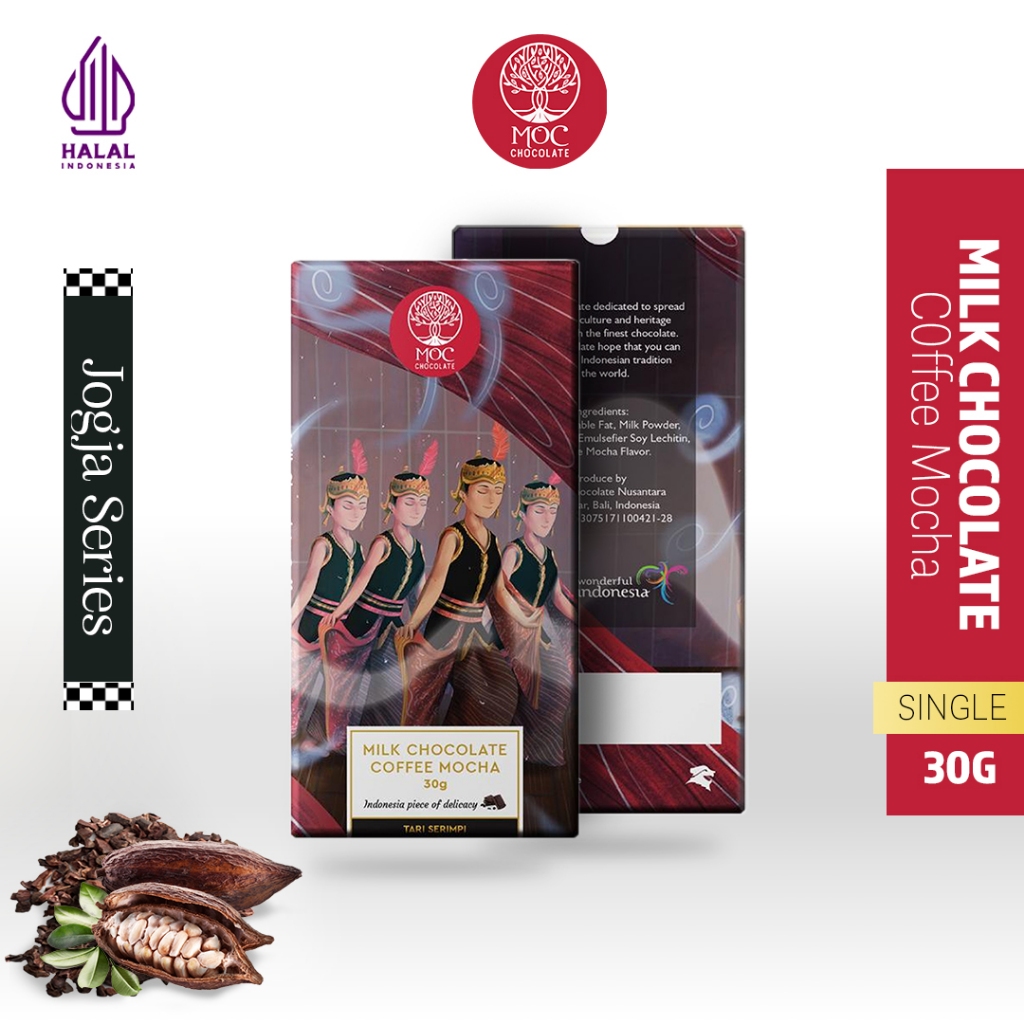 

MOC Chocolate - Jogja Series Milk Chocolate Coffee Mocha 30 Gram - Halal - Chocolate Bar/Cokelat Batang - Chocolate Edukasi