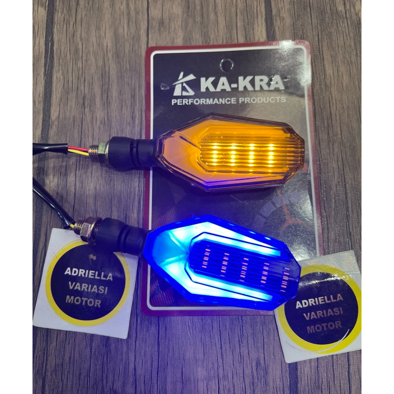 LAMPU SEIN LED VARIASI 2 WARNA MODEL DUCATI - SEN 3 KABEL UNIVERSAL MOTOR