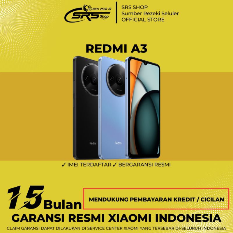 REDMI A3 RAM 8(4+4)/128GB ORIGINAL GARANSI RESMI