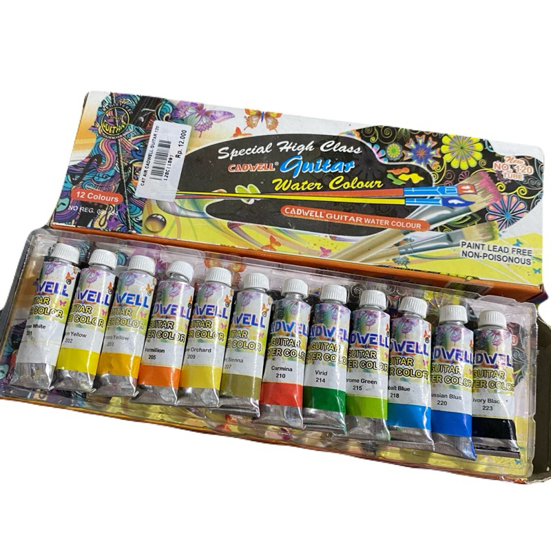 

Cat Air cat lukis Cadwell Guitar 12 warna water colour