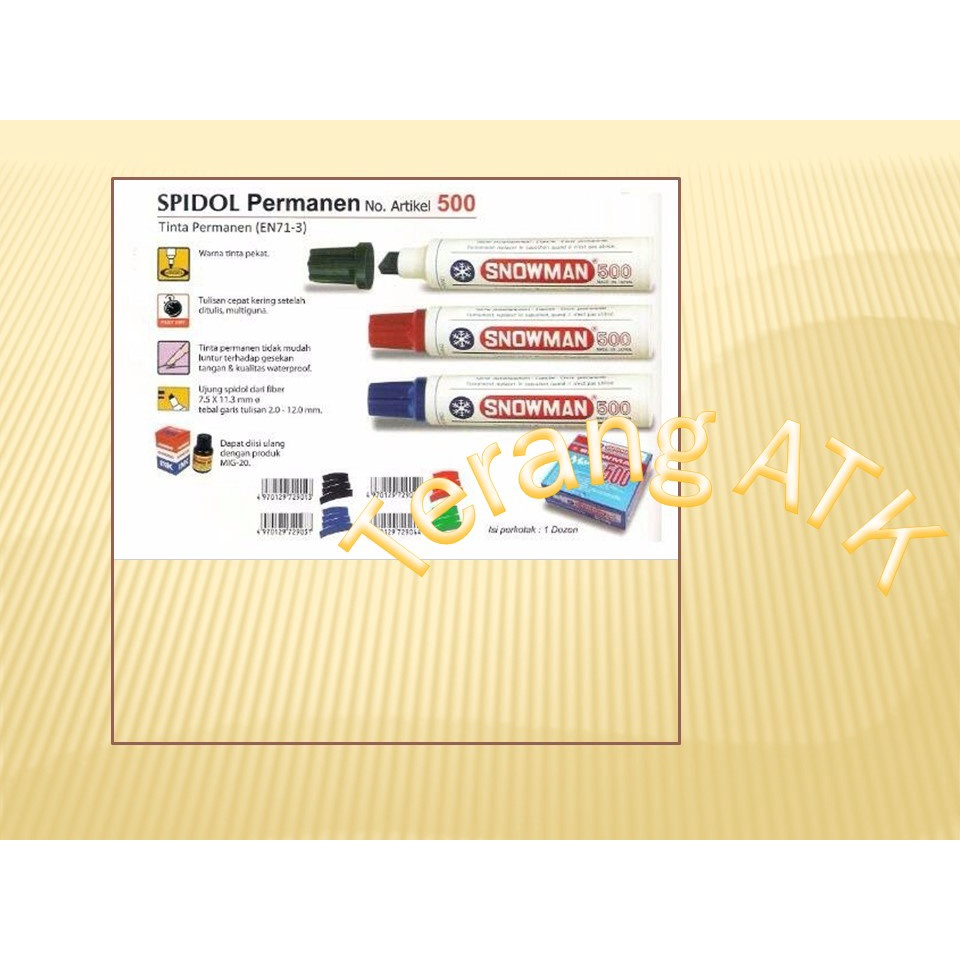 

Spidol Jumbo Permanent Marker Merek Snowman 500