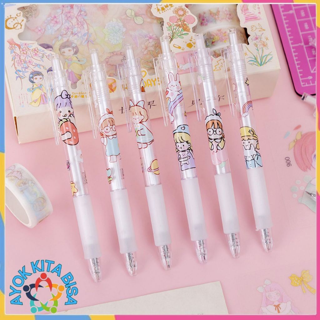 

AKB Pulpen Lucu Aesthetic Motif Bear Pena Gel 0.5mm Warna Hitam Pen Tinta Gel Mekanik Ujung Lancip Bolpoin Cetek Cetekan Alat Tulis Kantor Cute Ballpoint School Stationery ATK Murah
