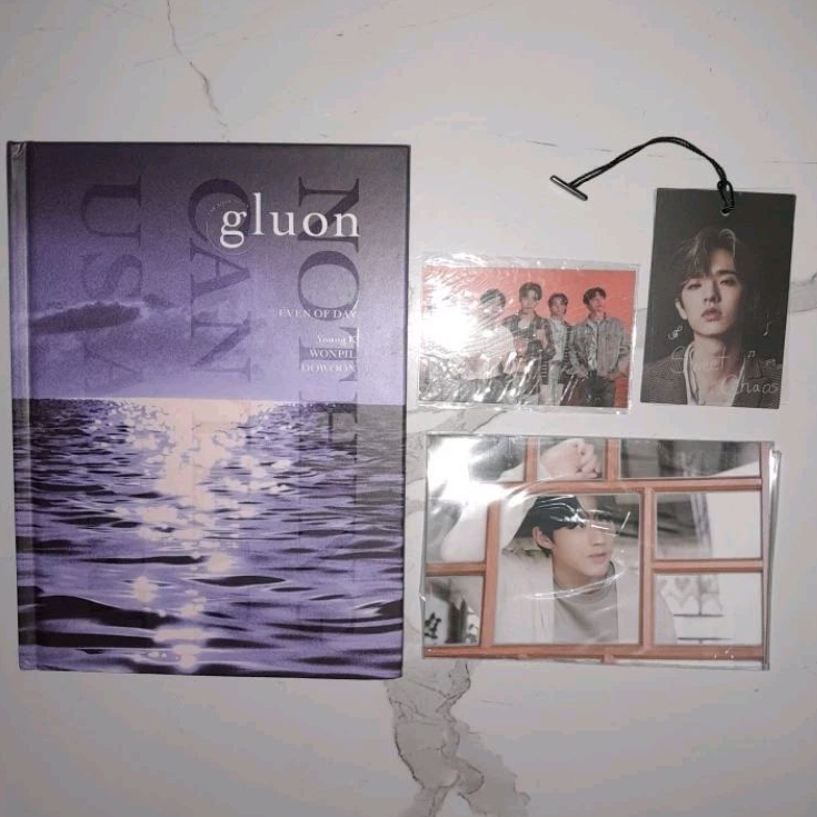 Album Day6 official Even of the Day Gluon, photocard group negentrophy, bookmark jae sweet chaos, po