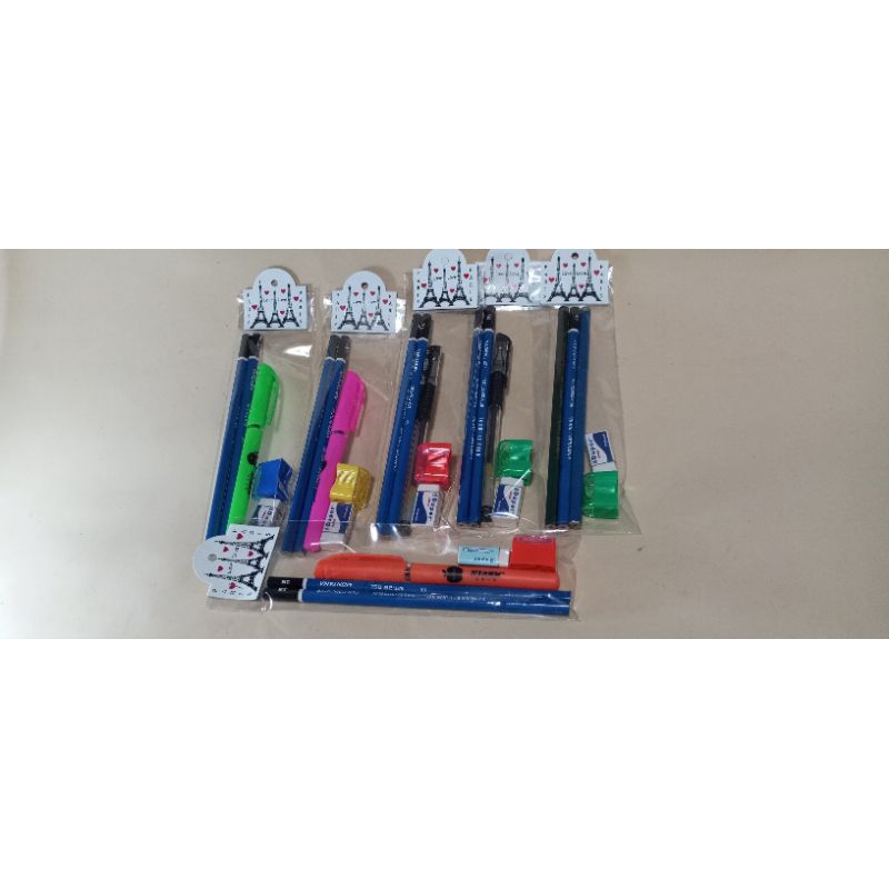 

pensil paketan lengkap pen/serutan/penghapus