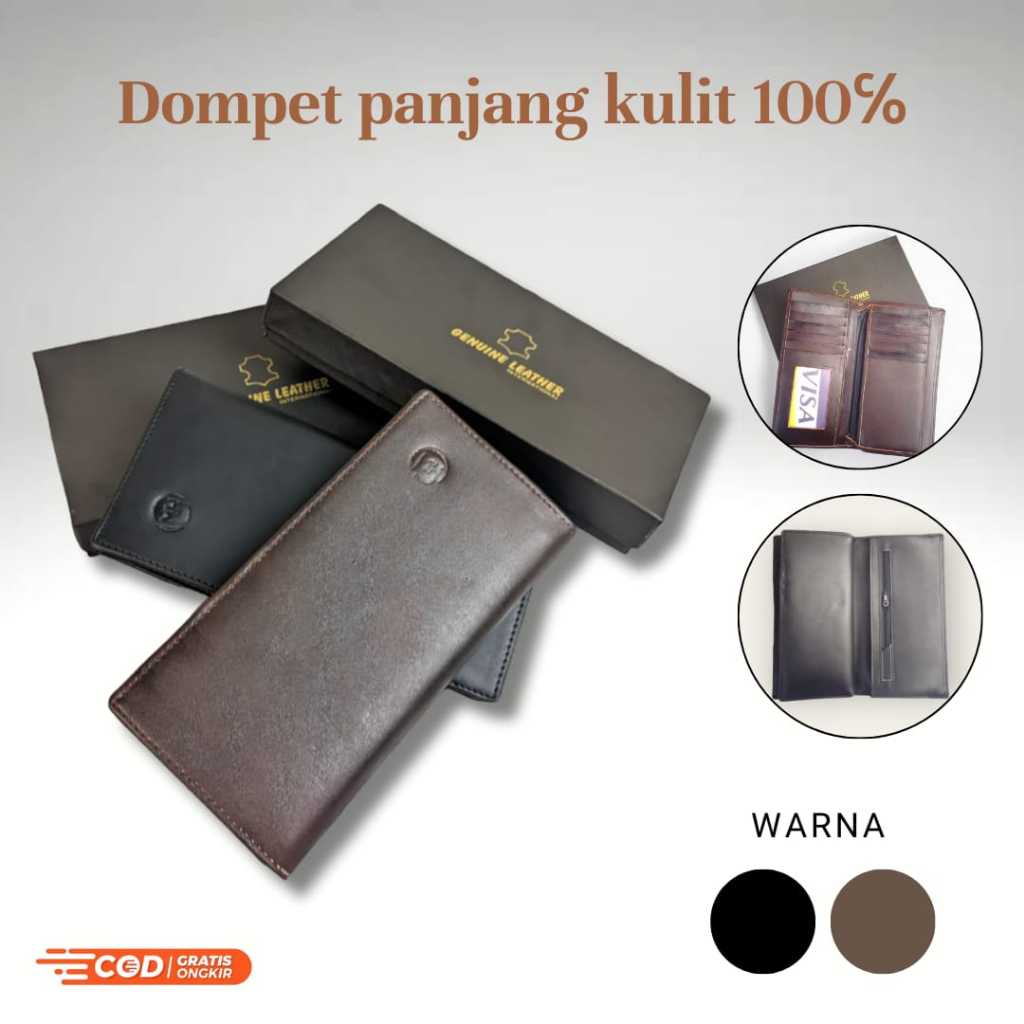 DOMPET PANJANG KULIT 100% original //dompet pria