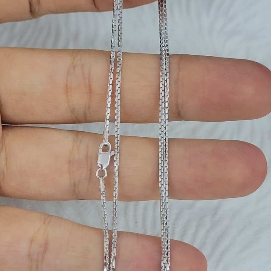 Kalung italy santa tanggung putih polos emas 75% 750 75 % 17k 5 gr an