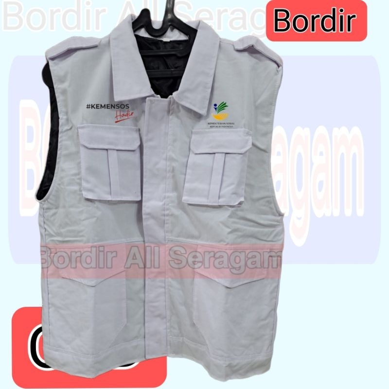 Rompi Kemensos hadir terbaru vest Kemensos rompi seragam bordir Kemensos hadir full bordir kemensos