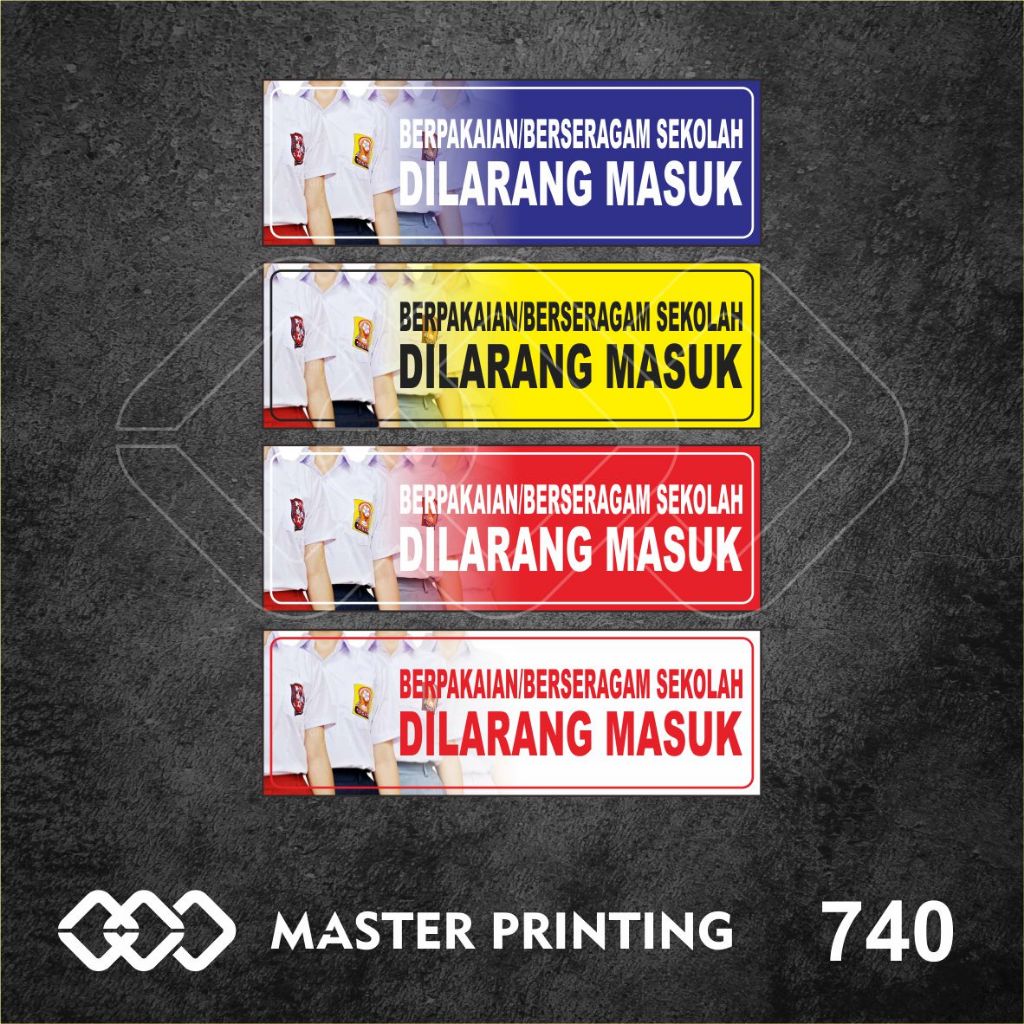 

740 - Stiker Berseragam Sekolah Dilarang Masuk, Sticker Vinyl, Tahan Air, Termurah, dan Bisa Custom