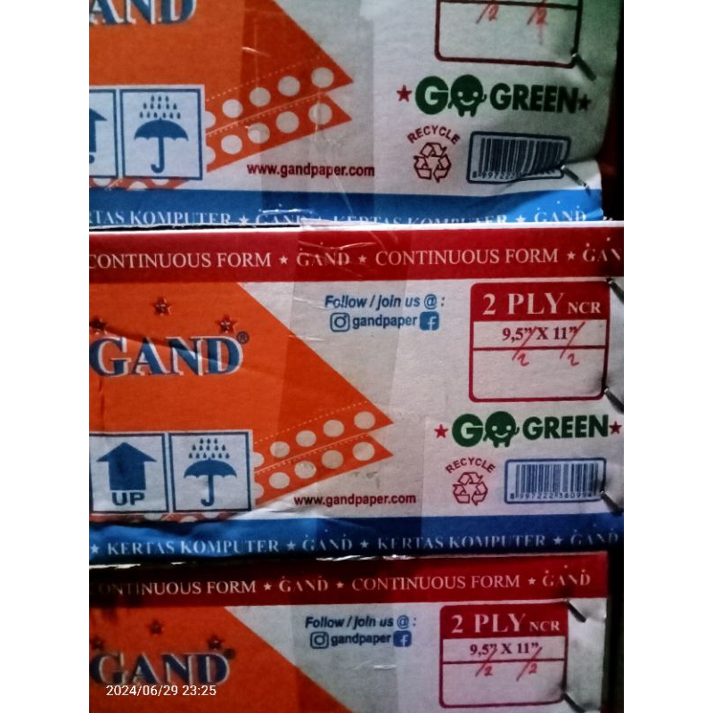 

continuous form 9.5/2 x 11/2 wartel 2 ply bagi 4