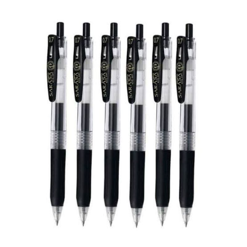 

pulpen sarasa zebra clip gel 0.7 mm hitam 1 pack isi 12 pcs