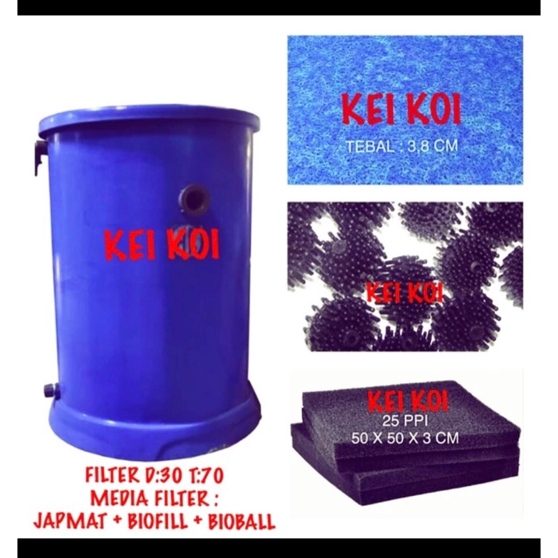 FILTER KOLAM / FILTER TABUNG / FILTER TONG FIBER D:30 T:70