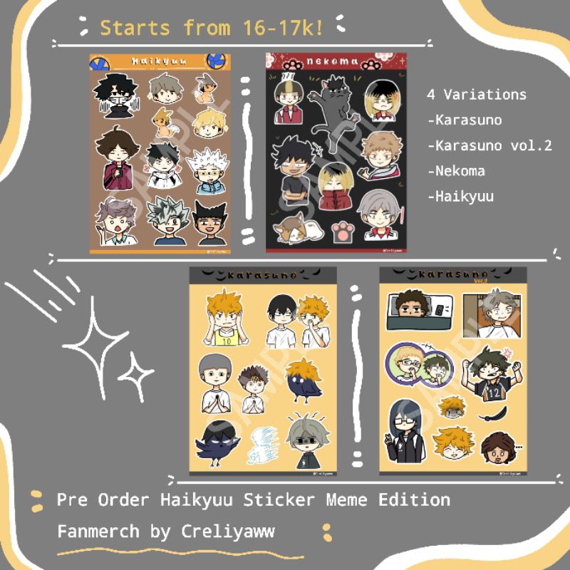 

Haikyuu Sticker Sheet Meme Edition By Creliyaww