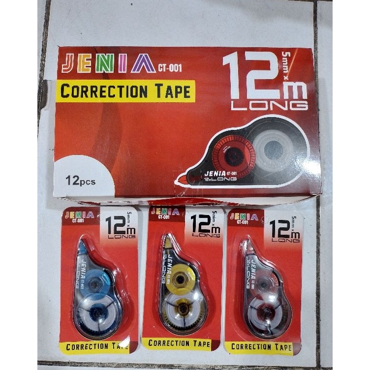 

KODE B5N8 TIPEX Kertas Correction Tape Jenia CT1 12 Meter 12 Pcs Original