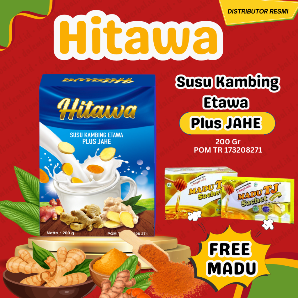 

HITAWA Susu Kambing Etawa Plus Jahe Temulawak dan Kunyit 200 gr Atasi Nyeri Sendi