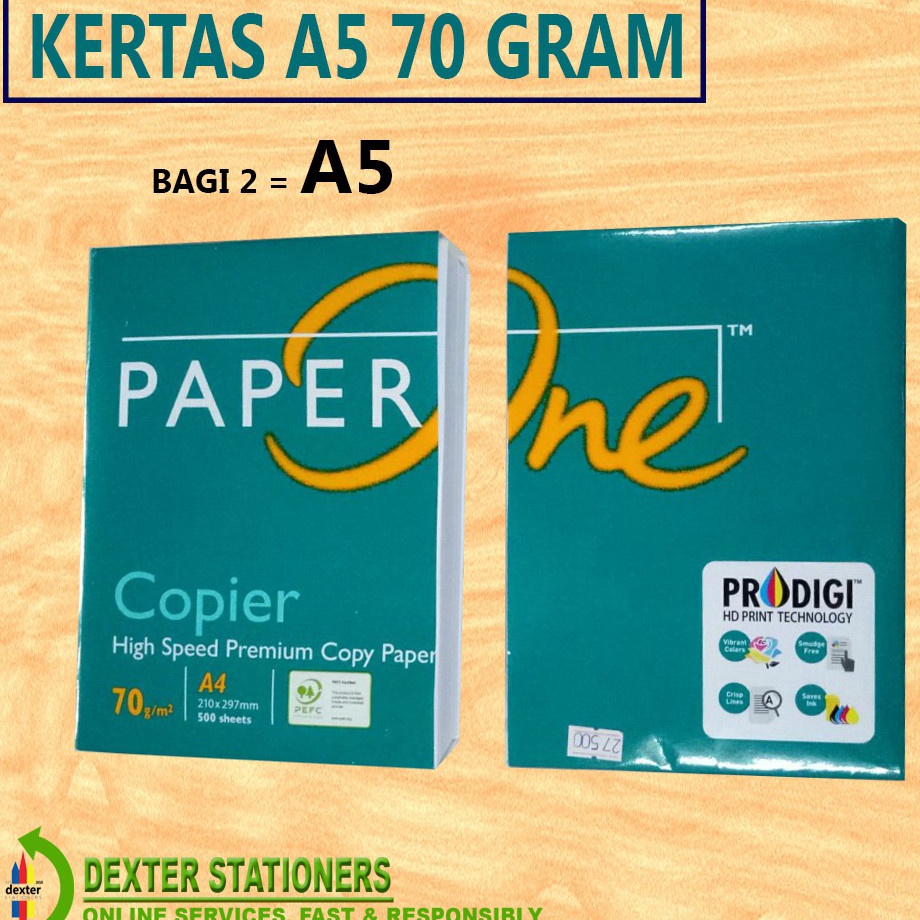 

KF7 KES HVS A5 7GRAM KES A5 7GR PUTIH DAN WARNA PAPERONE COPYPAPER A4 BAGI 2 PRINT RESI