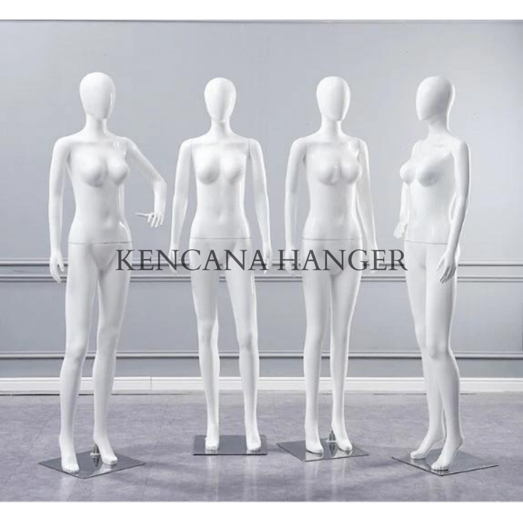 Manekin Patung Full Body Alien Fiberglass Cewek Dewasa Warna Putih Wanita