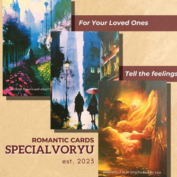 

HJ6 ROMANTIC CARDS by VORYU Kartu Kartu Pos Dekorasi Wall Decoration Art Thank You Card Penpal Custom Card