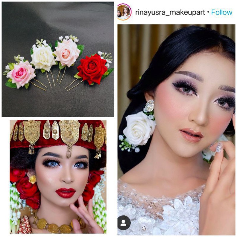 TOP Auffa acc Hiasan Sanggul Bunga Rose  Hiasan Rambut Rose  Tusuk Sanggul
