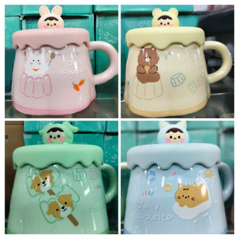 Mug Keramik Lucu Tutup Silikon