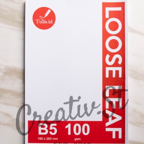 

HJ6 TulisId Basic White Paper Loose Leaf B5 1 GSM Binder Paper Blank Ruled Dotted Grid