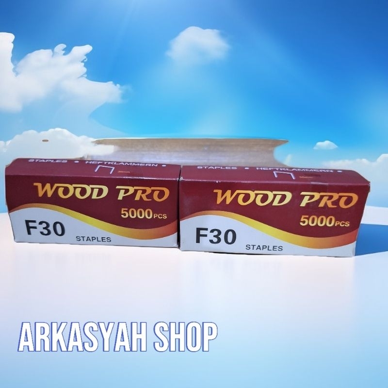 

2 PCS WOOD PRO ISI STAPLES MESIN PAKU TEMBAK F30 LURUS MATA AIR NAILER NAIL GUN ANGIN STEPLES