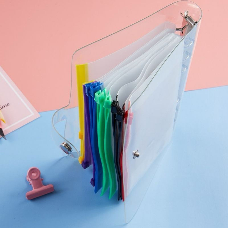 

A6 Binder Ziplock Pouch Zipper Uang - Pink