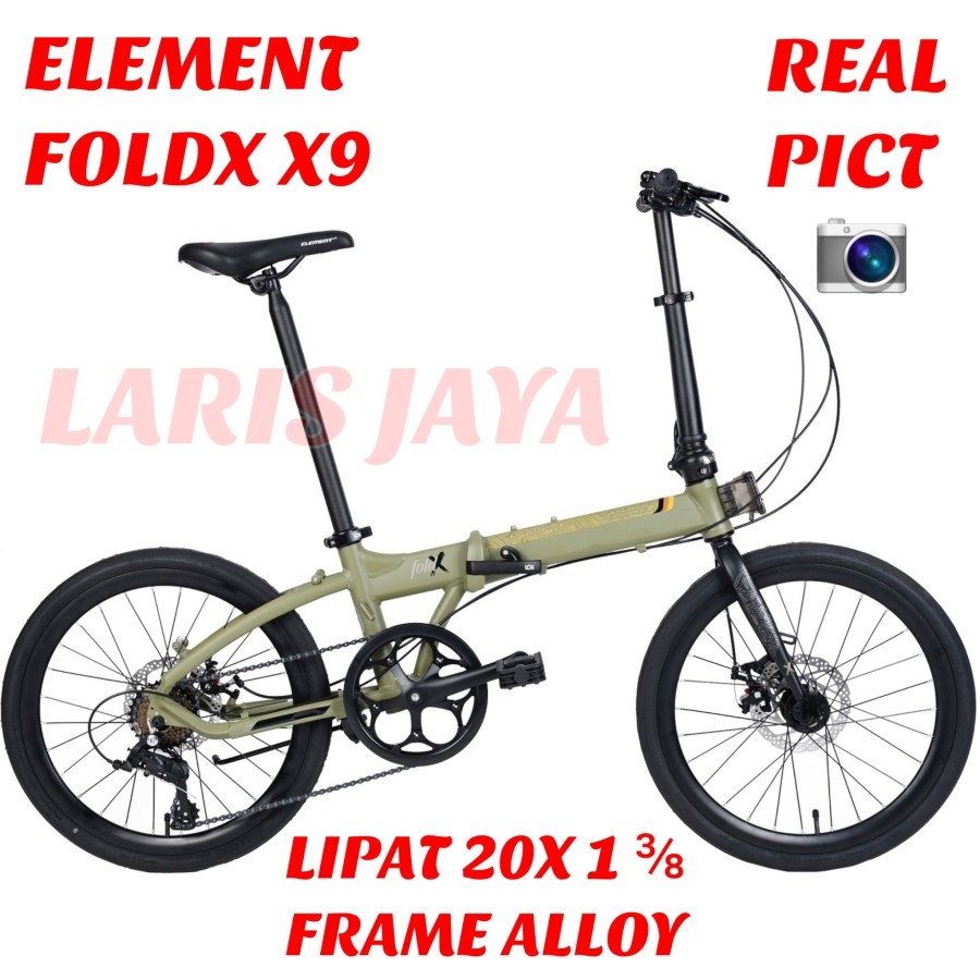 [ BONUS BELL ] Sepeda lipat 20 inch element foldx x9 22 inch ( 451 ) 20 x 1⅜ pacific noris 2.3 LIPAT