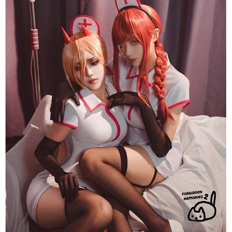 FULLSET COSPLAY Makima Power Chainsaw Man Nurse costume DENGAN WIG