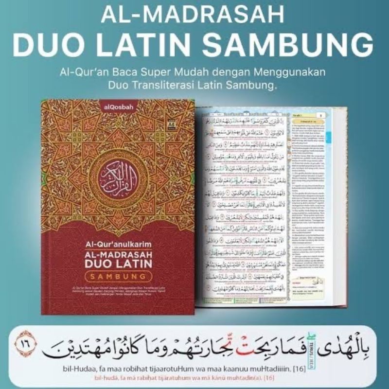 Alquran al madrasah duo latin tajwid perkata latin ukuran besar A4 Mushaf al-madrasah duo latin samb
