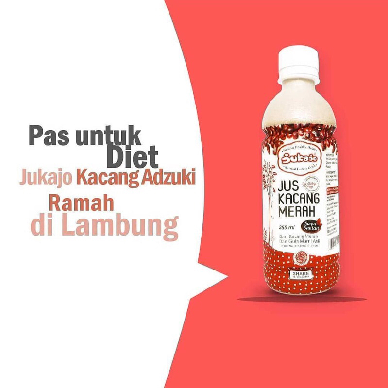 

Jukajo jus kacang merah ukuran 350 ml dan 220 ml