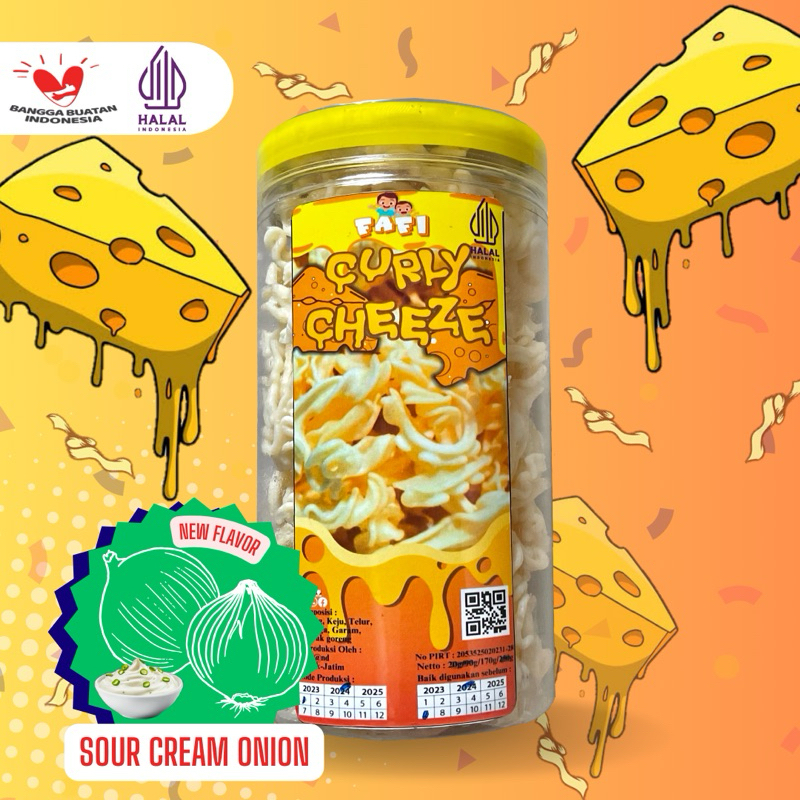 

CURLY CHEEZE SOUR CREAM ONION NEW FLAVOR KEMASAN TABUNG BY FAFILAND/KERIPIK KEJU/STICK KEJU KRITING KRIWIL/KEJU PREMIUM/SNACK KEJU/CAMILAN KEJU/JAJANAN VIRAL/SNACK VIRAL/SNACK TRENDING