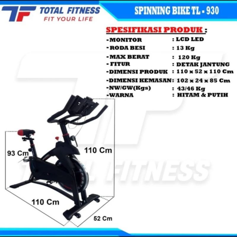 TL930 Sepeda Statis | Total Fitness Bali