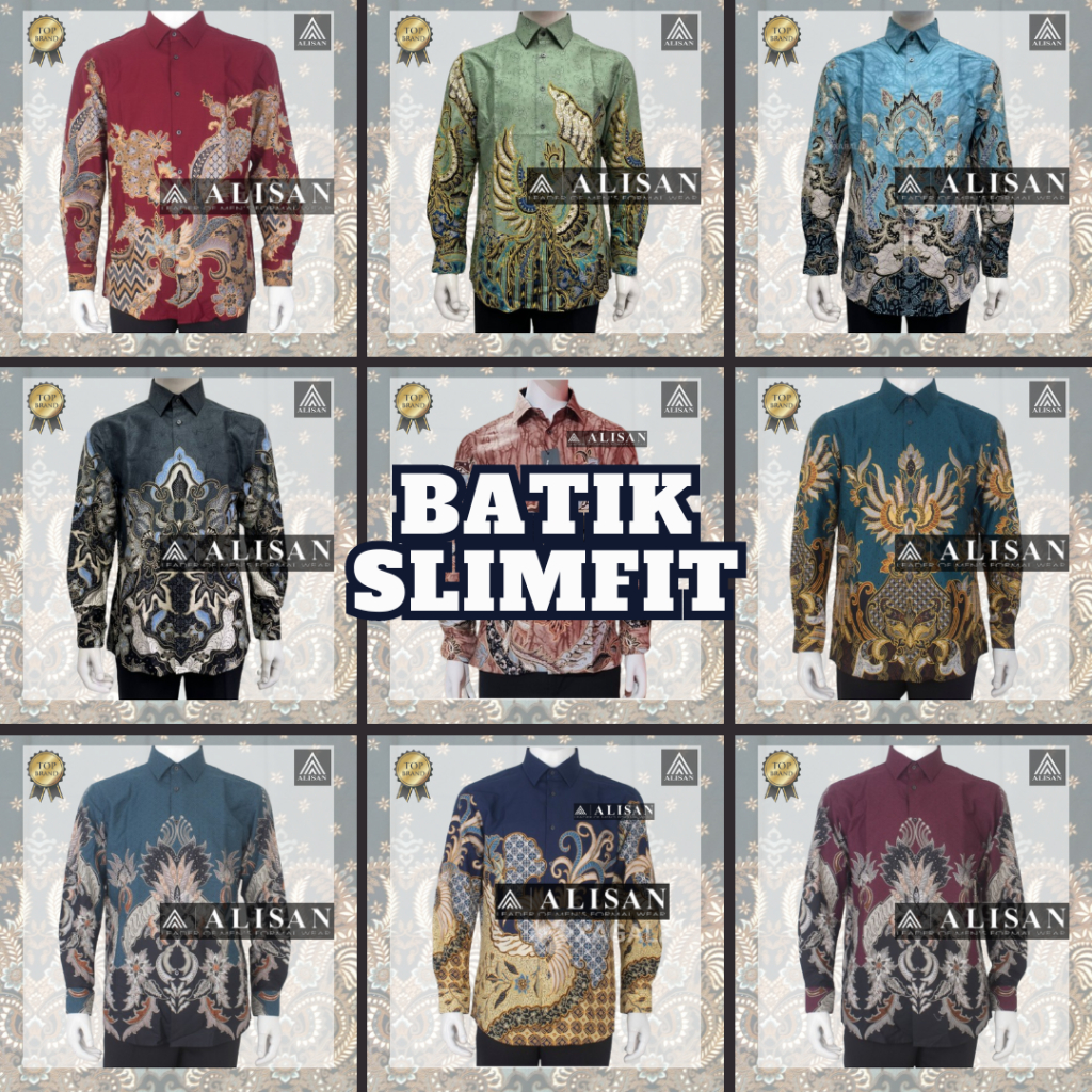 ALSIAN KEMEJA BATIK PRIA LENGAN PANJANG. KEMEJA ALISAN TERMURAH, ALISAN BATIK LENGAN PANJANG