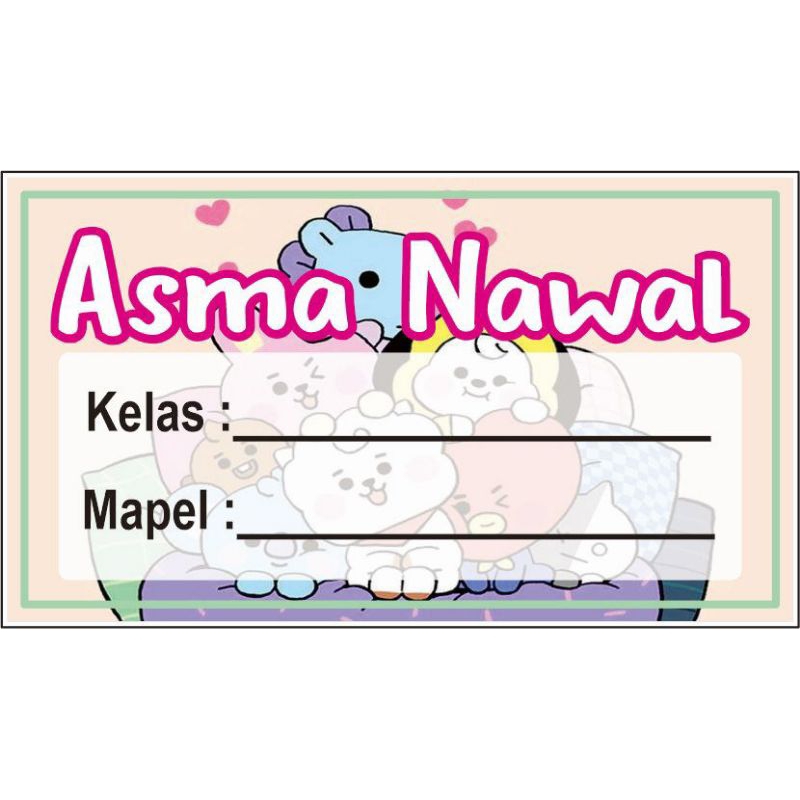 

ISI 20 PCS STICKER MAPEL KEREN BISA CUSTOM NAMA DAN KARAKTER
